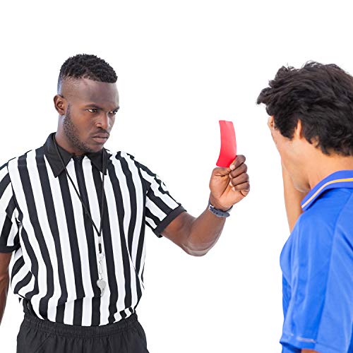 Syhood Men 's Referee Shirt Stripe Umpire Jersey  Penalty Flag and Whistle for Football Soccer Sports and Halloween Cosplay(Large) - Image 3